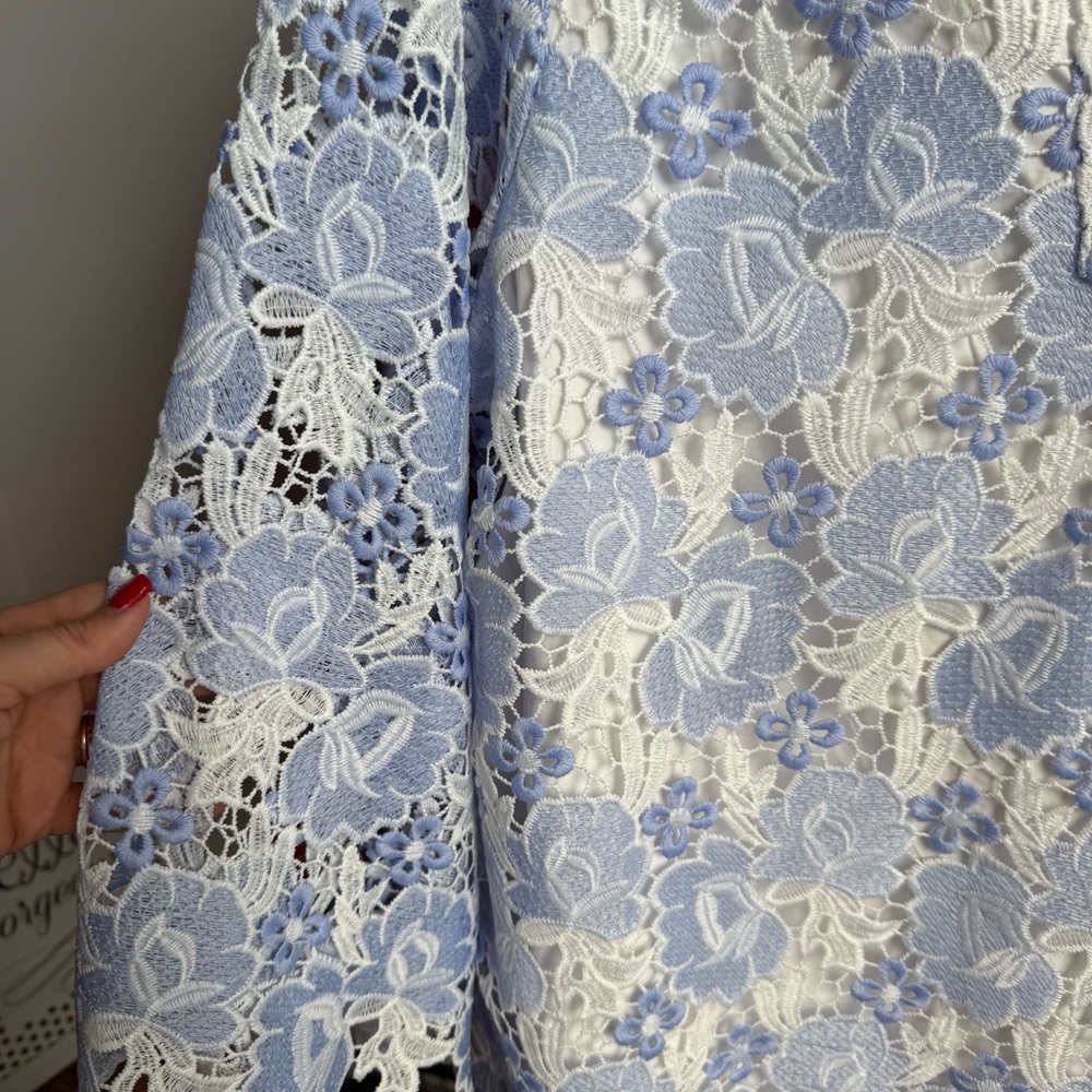 NWT J.Marie Maggie Floral Lace Split V-Neck Long Sleeve Shift Dress Sz S - Picture 10 of 12